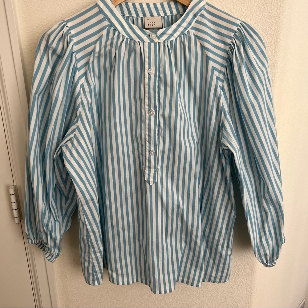New Day striped puff sleeve blouse